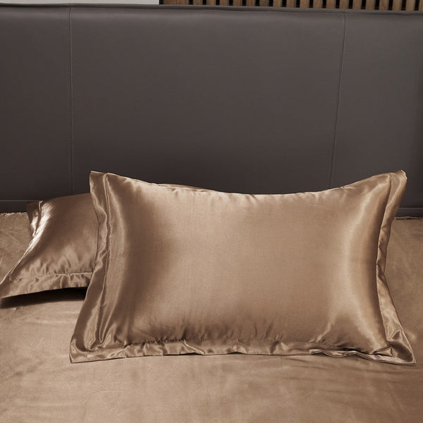 Satin Fitted, Flat Sheet & Pillowcases - Old Gold