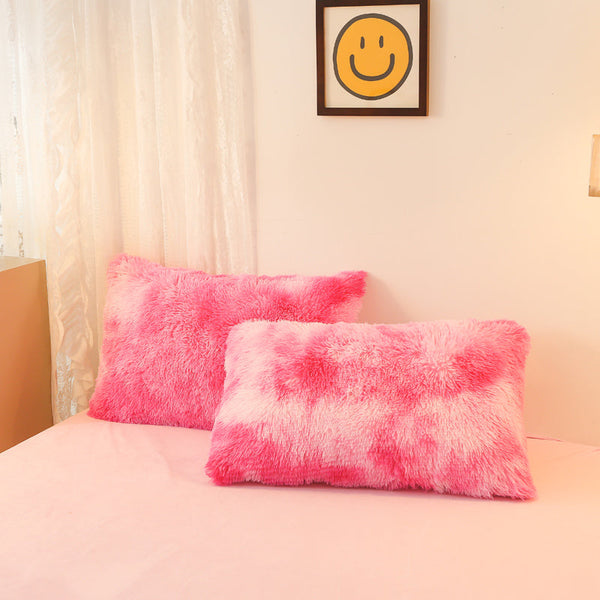 Therapeutic Fluffy Faux Mink & Velvet Fleece Quilt Cover Set - Marble Pink