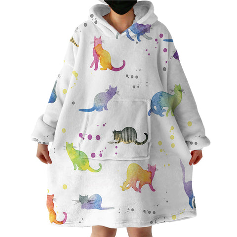 Therapeutic Blanket Hoodie - Cat Watercolor (Made to Order)