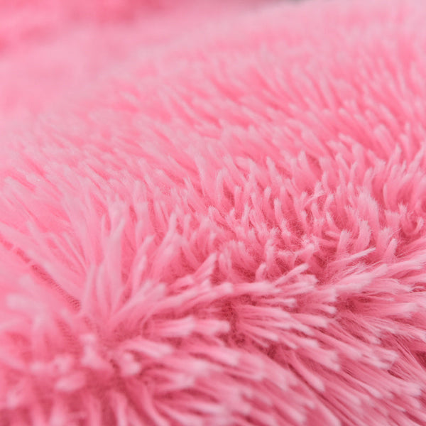 Therapeutic Fluffy Faux Mink & Velvet Fleece Quilt Cover Set - Pink