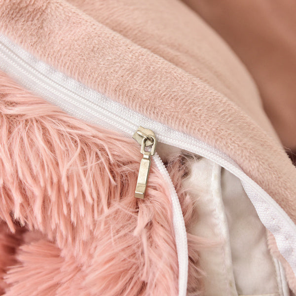Therapeutic Fluffy Faux Mink & Velvet Fleece Quilt Cover Set - Rose Gold