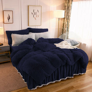 Therapeutic Fluffy Quilt Cover Set - Midnight Blue