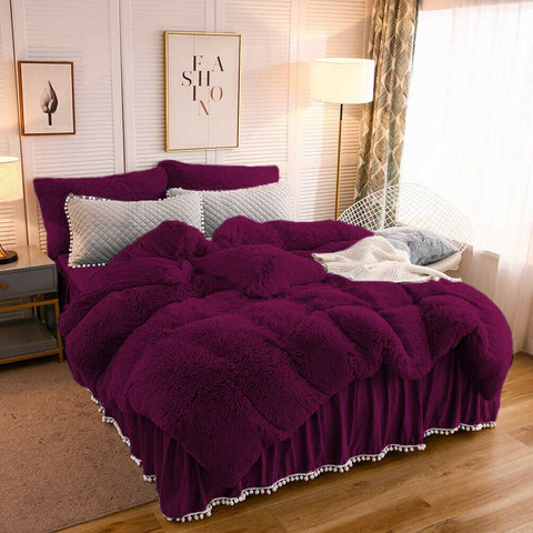 Therapeutic Fluffy Quilt Cover Set - Dark Purple