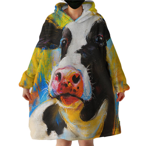 Therapeutic Blanket Hoodie - Cow Painting (Made to Order)