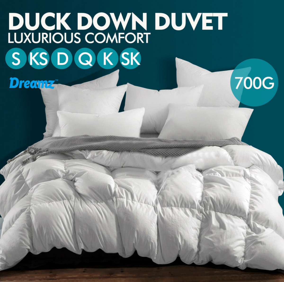 King size duck down doona deals