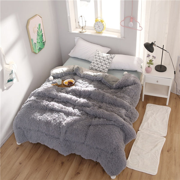 Therapeutic Fluffy Quilt Comforter - Grey