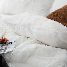 Therapeutic Fluffy Velvet Fleece Quilt Cover Set - White