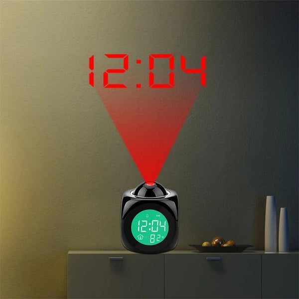 Clock LED Wall/Ceiling Projection LCD Digital Voice 