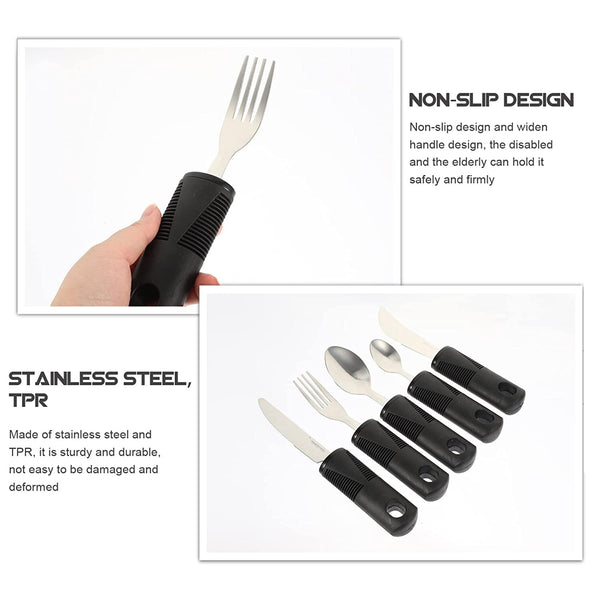 5PCS Cutlery Set Easy Grip 