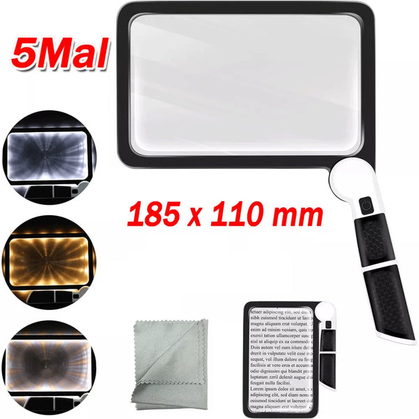 Rectangular 5X Handheld Magnifying Glass 