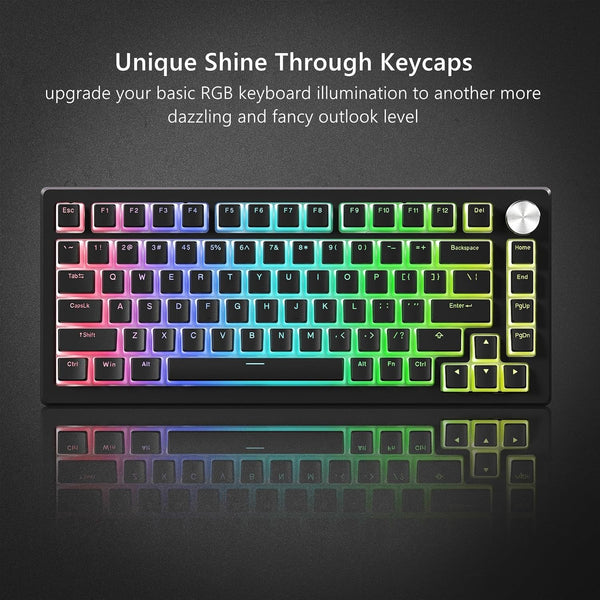 Pudding Keycaps, Black PBT Keycaps 