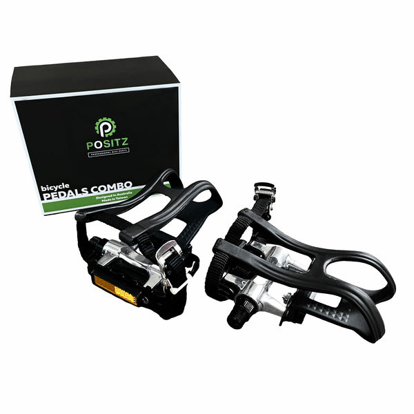 Heavy Duty Bike Pedals Toe Clips Straps