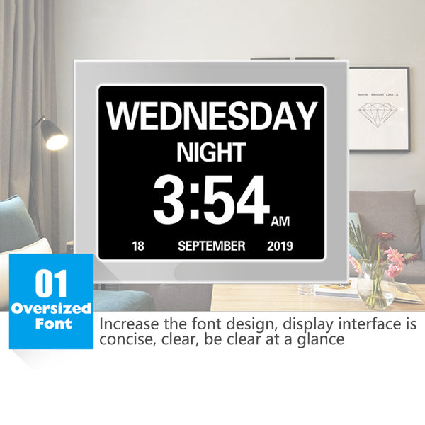 Digital Calendar Clock Alarm Extra Large
