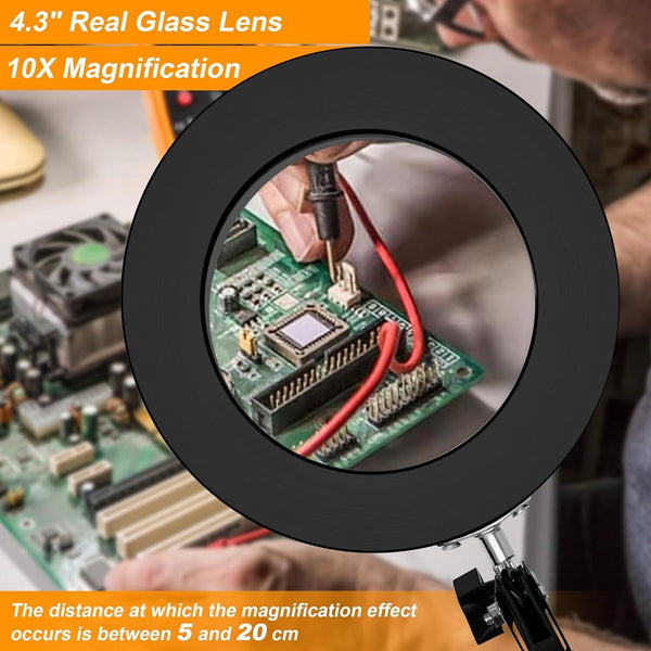 LED Magnifier Glass Desk Lamp 