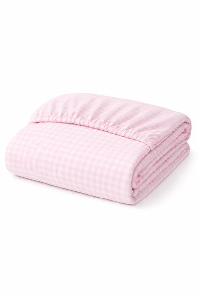 Blush Gingham Waterproof Fitted Sheet