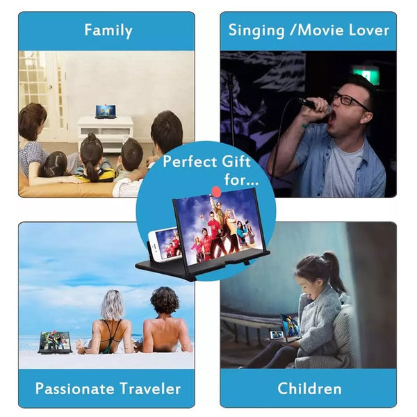 3D Folding Screen Magnifier Stand Mobile Phone 