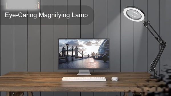 LED Magnifier Glass Desk Lamp 