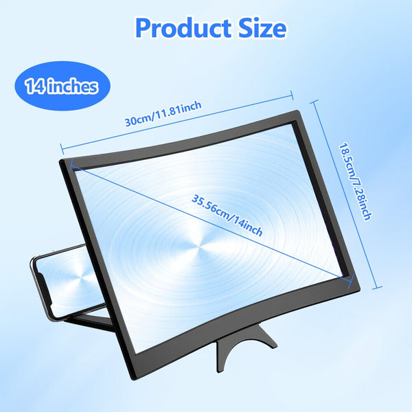 12/14" Smartphone Screen Magnifier 3D 