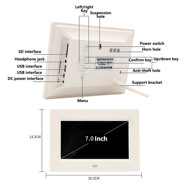 Digital Calendar Clock Alarm Extra Large