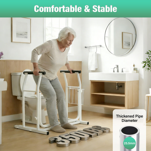 Toilet Support Frame with  Storage Basket