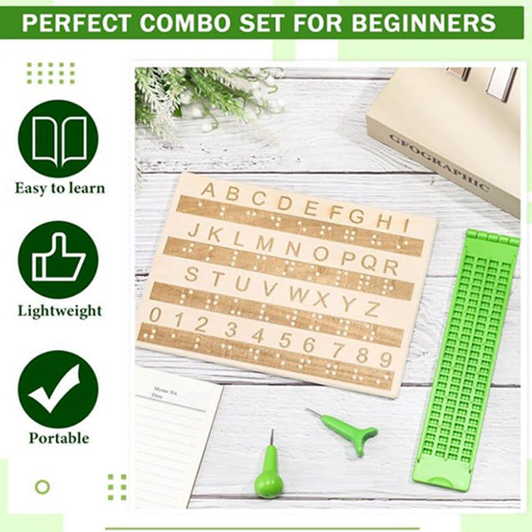Braille Writing Slate with Stylus Portable Learning