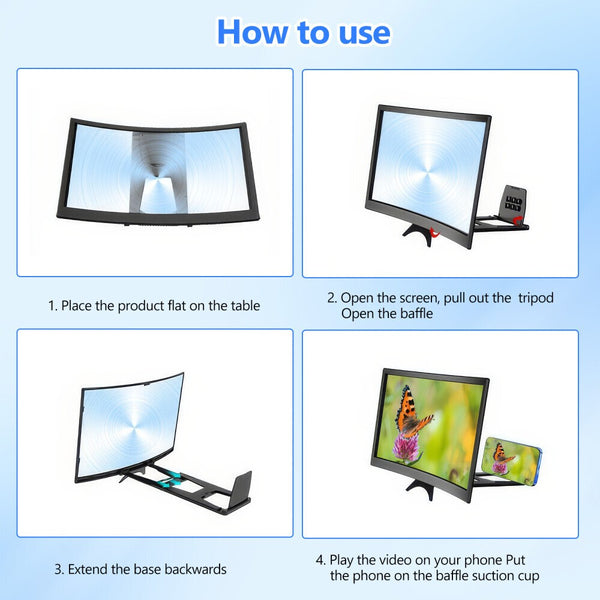 12/14" Smartphone Screen Magnifier 3D 