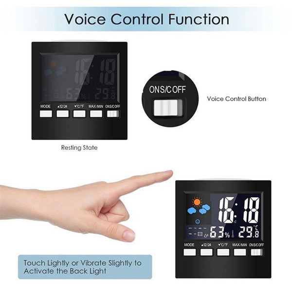 Alarm Clock LED Temperature Time Day/Night 