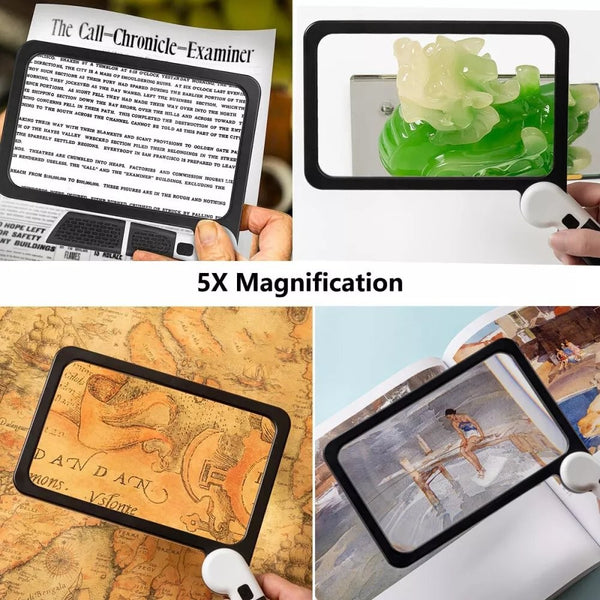 Rectangular 5X Handheld Magnifying Glass 