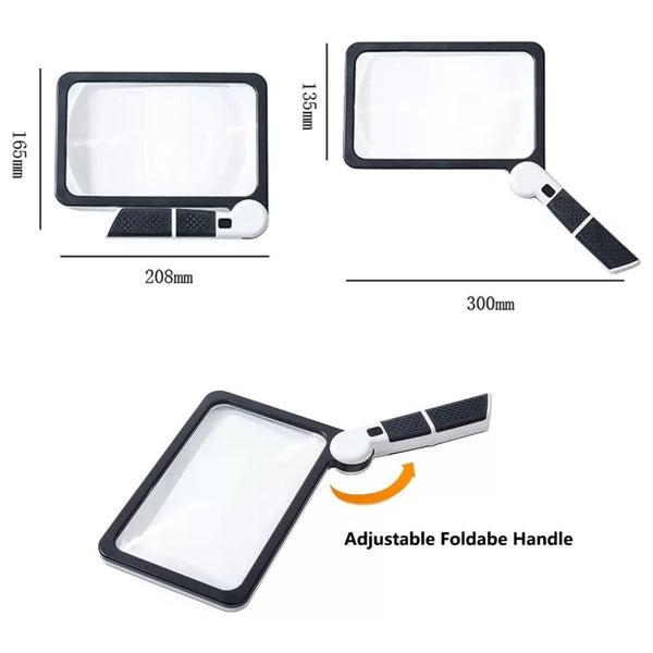 Rectangular 5X Handheld Magnifying Glass 
