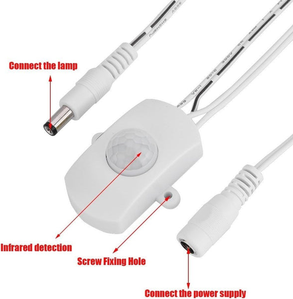 Mini PIR Motion Sensor Switch - Battery Powered, 7M Range for Smart Homes