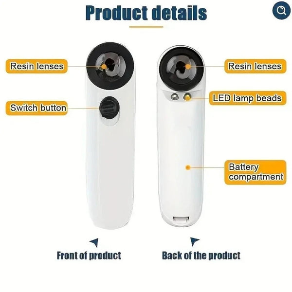 40X Handheld Magnifier with 2 LED Lights 