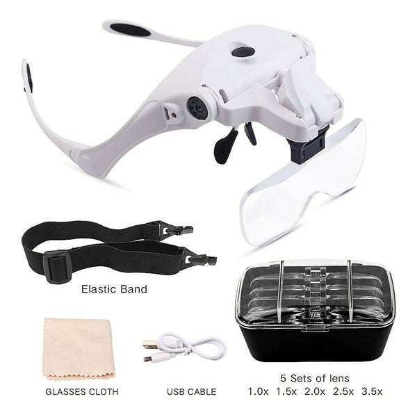 5 Lens Magnifying Glasses with LED Light 
