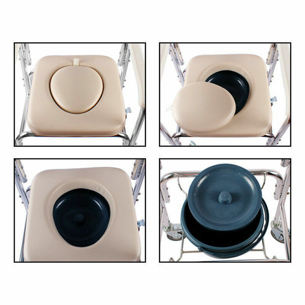 Mobile Shower Toilet Commode Chair 