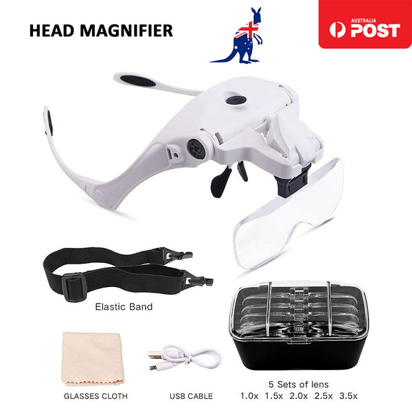 5 Lens Magnifying Glasses with LED Light 