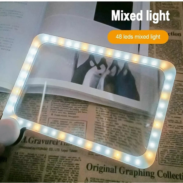 Rectangular 5X Handheld Magnifying Glass 