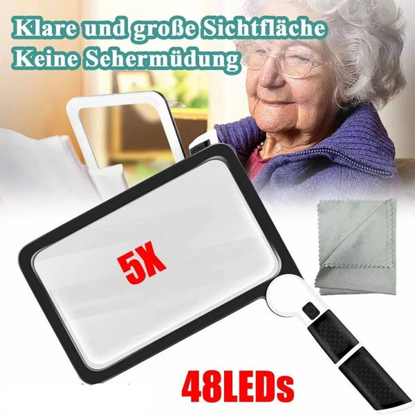 Rectangular 5X Handheld Magnifying Glass 