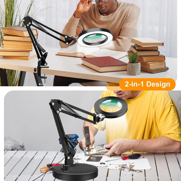 LED Magnifier Glass Desk Lamp 