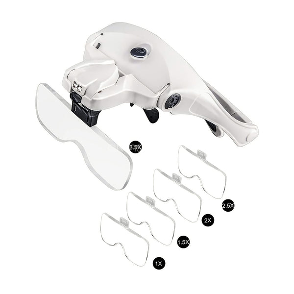 5 Lens Magnifying Glasses with LED Light 