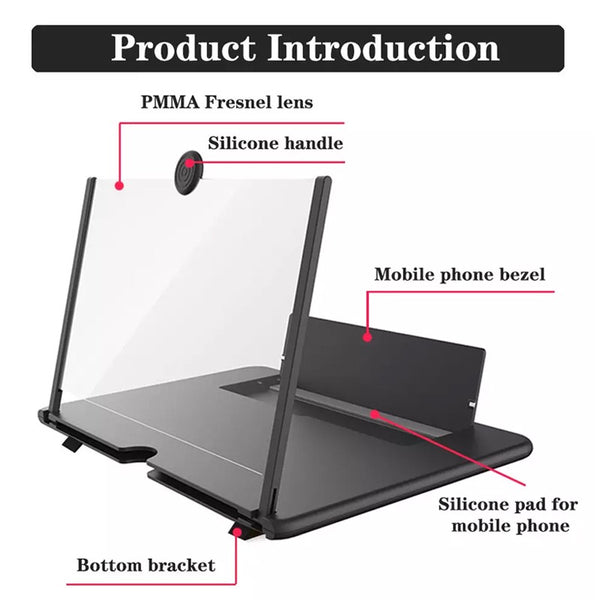 3D Folding Screen Magnifier Stand Mobile Phone 
