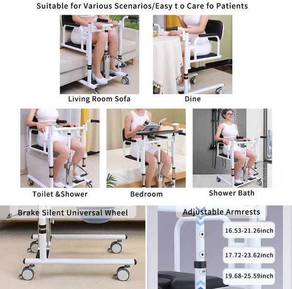 Lifts for Home Use,Electric Patient Lift Transfer Chair,Bathroom Wheelchair NEW