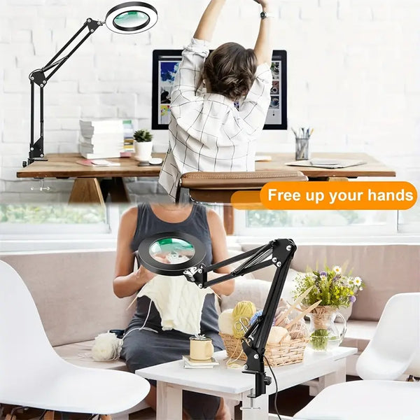 LED Magnifier Glass Desk Lamp 
