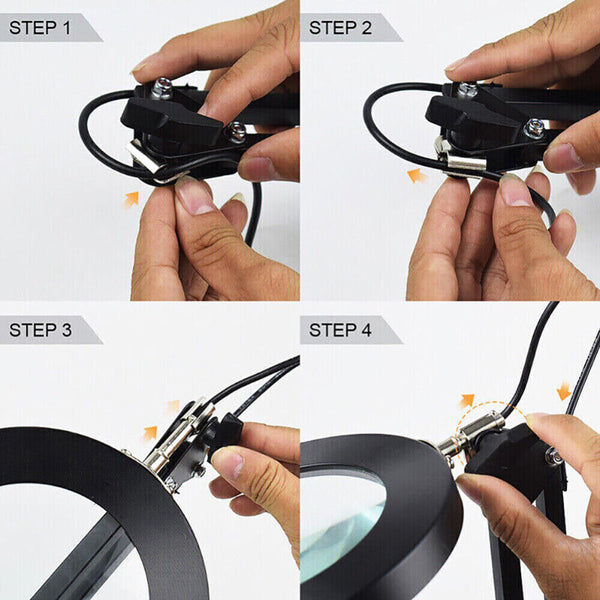 LED Magnifier Glass Desk Lamp 