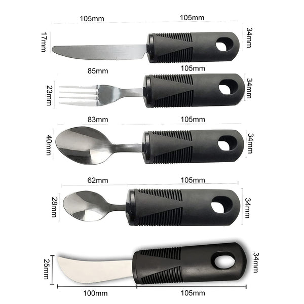 5PCS Cutlery Set Easy Grip 