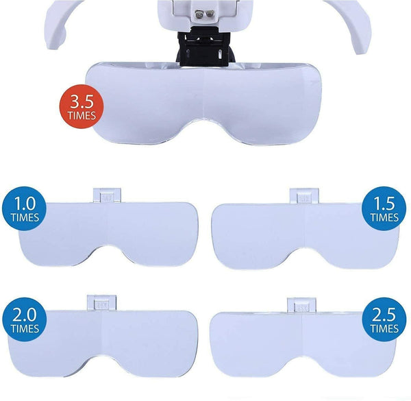 5 Lens Magnifying Glasses with LED Light