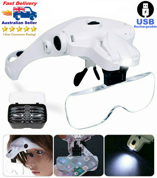 5 Lens Magnifying Glasses with LED Light