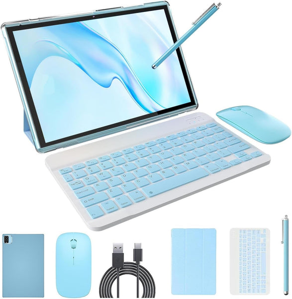 Tablets 2 in 1 with Keyboard Case Mouse Stylus Android