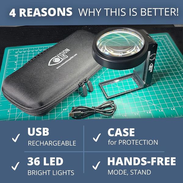 Vision Aid 30X Hands-Free Magnifying Glass