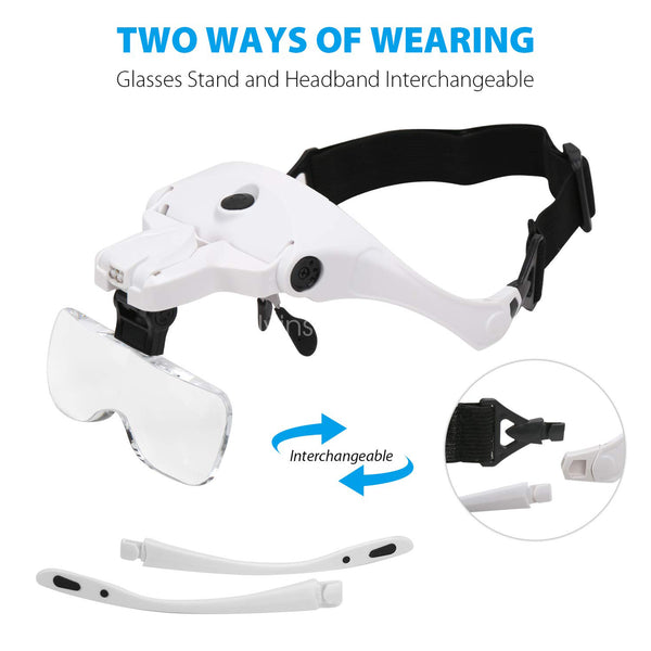 5 Lens Magnifying Glasses with LED Light 