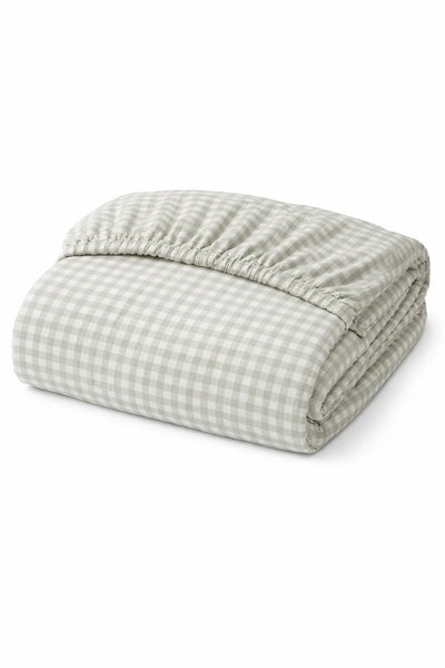 Sage Gingham Waterproof Fitted Sheet