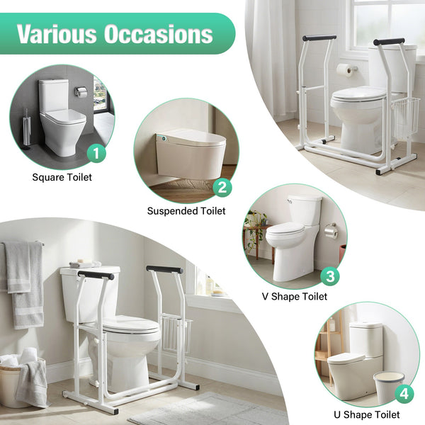 Toilet Support Frame with  Storage Basket